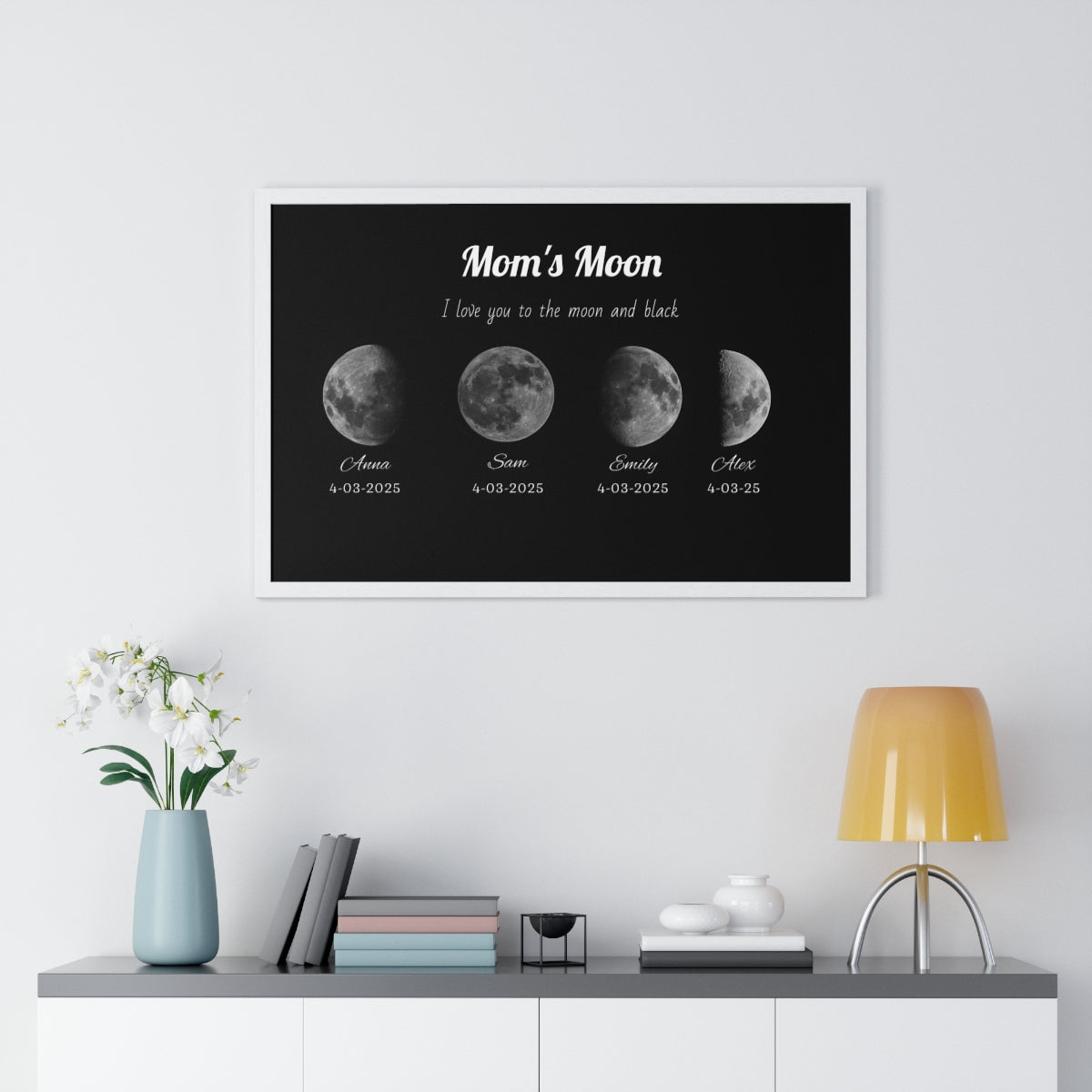 Custom Moon Night Sky Print Family Gift