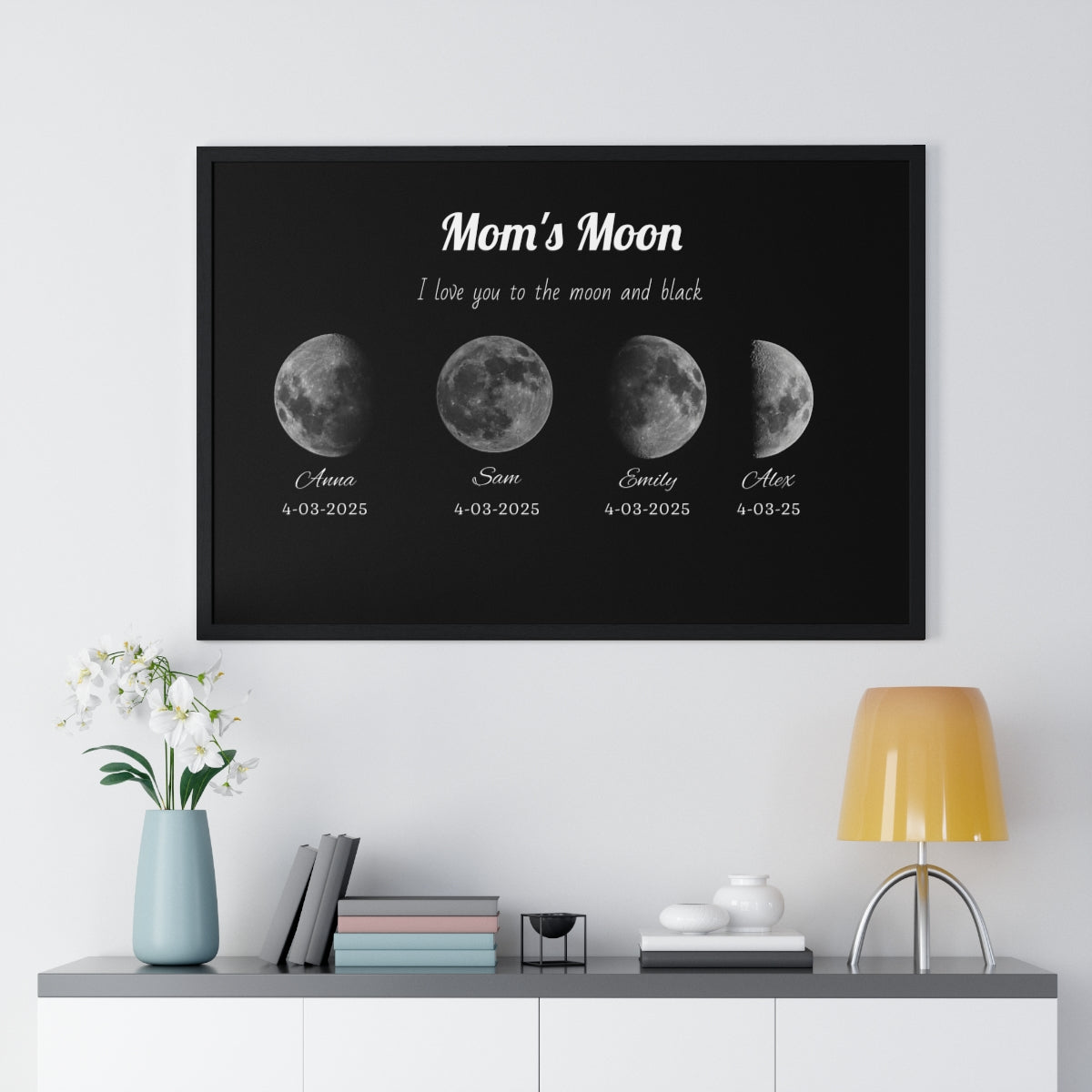 Custom Moon Night Sky Print Family Gift