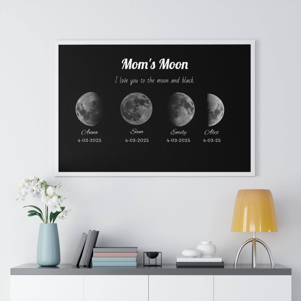 Custom Moon Night Sky Print Family Gift