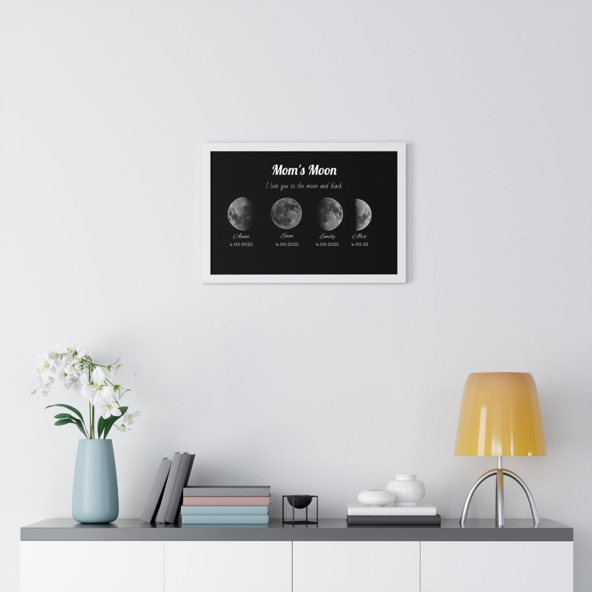 Custom Moon Night Sky Print Family Gift