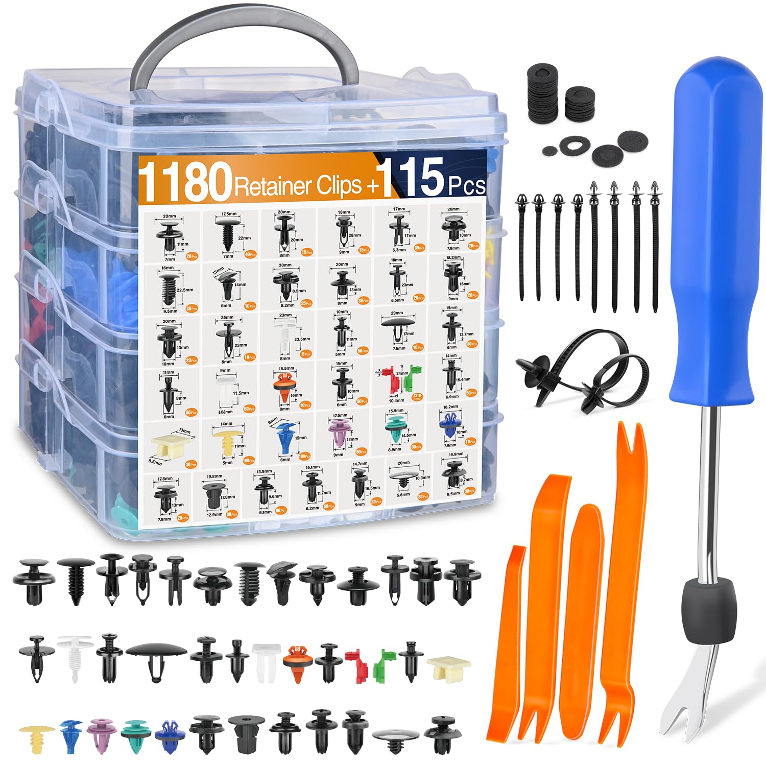 AutoGrip - Complete Car Retainer Clips Set with Remover