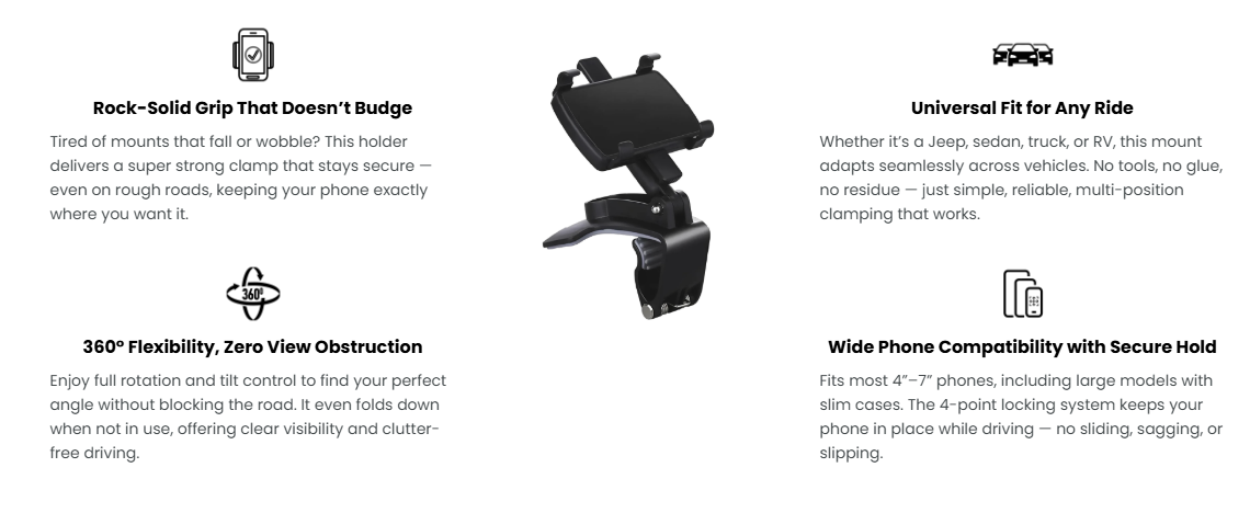SpinGrip – Universal 360° Dashboard Phone Mount