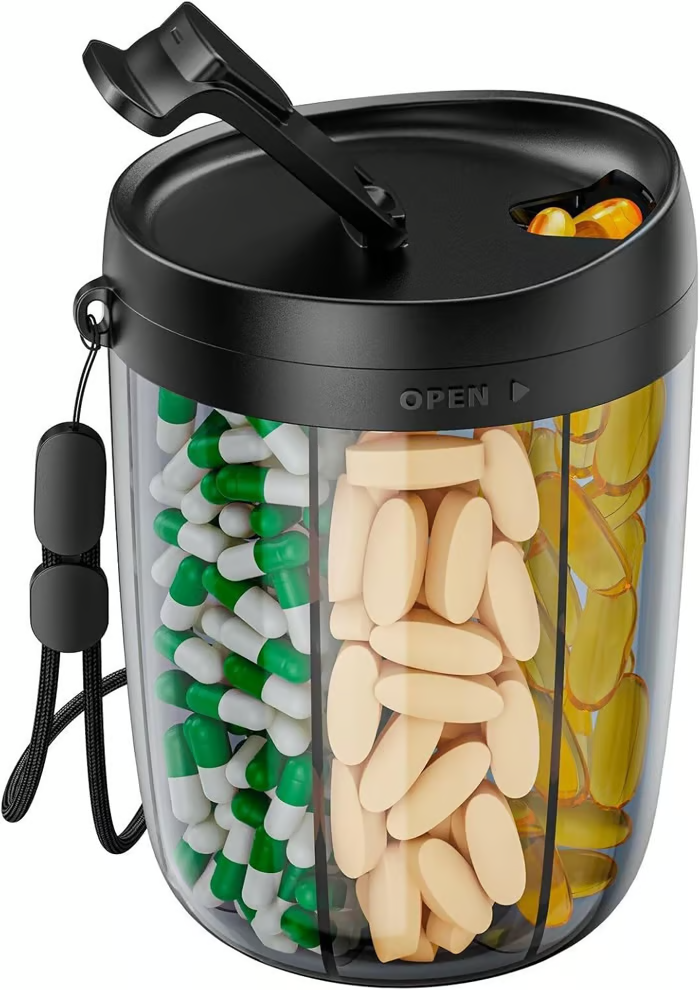 EasyDose – Compact Pill Dispenser with 6 Compartments