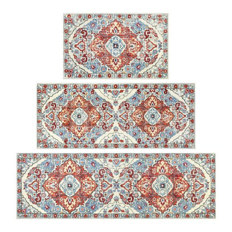 RusticTread – Boho Non-Slip Kitchen Rug Set