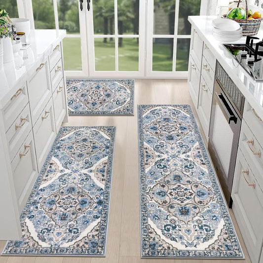 RusticTread – Boho Non-Slip Kitchen Rug Set