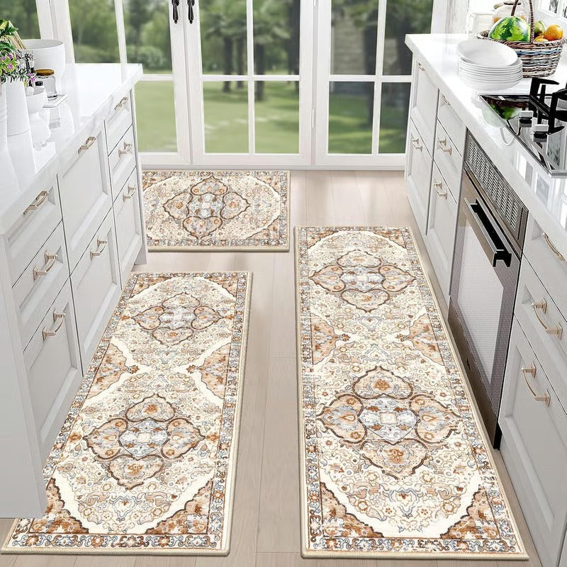 RusticTread – Boho Non-Slip Kitchen Rug Set