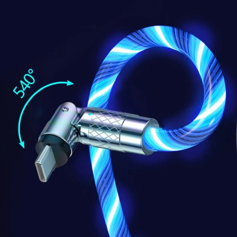 GlowLink - 540° Rotating Fast Charging Cable with Lights