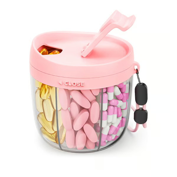 EasyDose – Compact Pill Dispenser with 6 Compartments