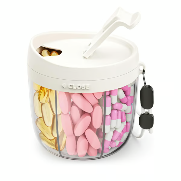 EasyDose – Compact Pill Dispenser with 6 Compartments