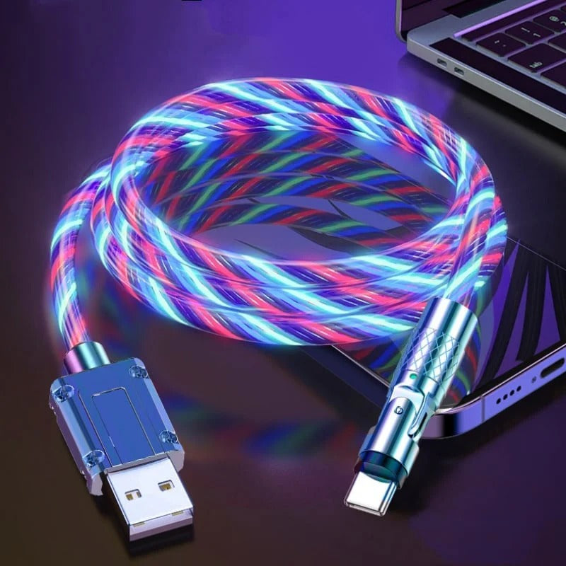 GlowLink - 540° Rotating Fast Charging Cable with Lights