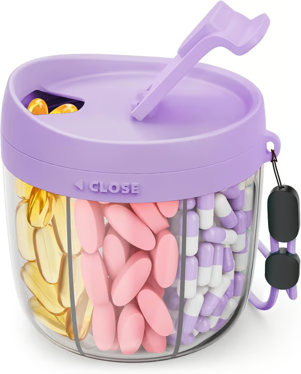 EasyDose – Compact Pill Dispenser with 6 Compartments