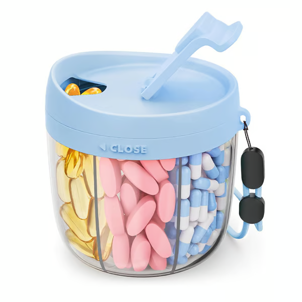 EasyDose – Compact Pill Dispenser with 6 Compartments