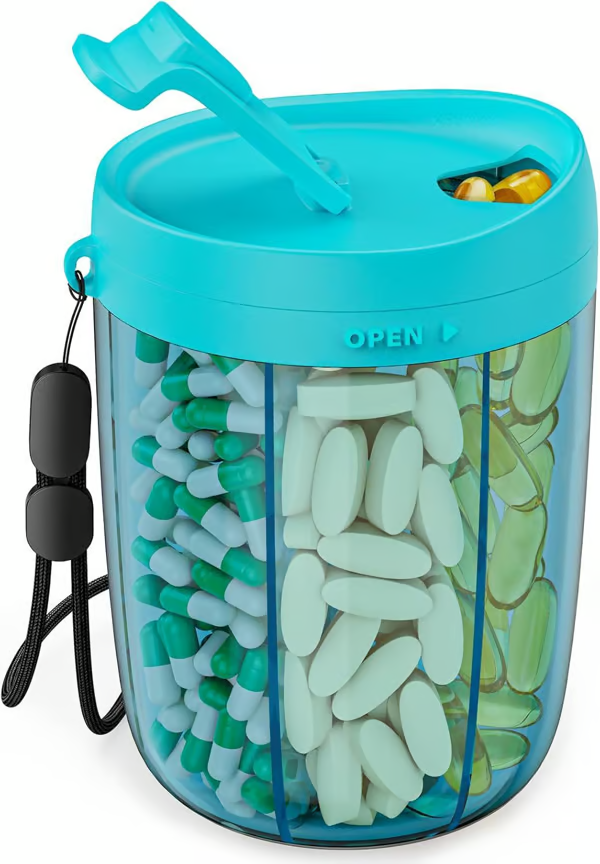 EasyDose – Compact Pill Dispenser with 6 Compartments