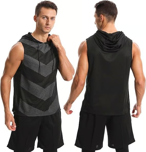 FlexDry – Sleeveless Hooded Fitness Shirts (3-Pack)