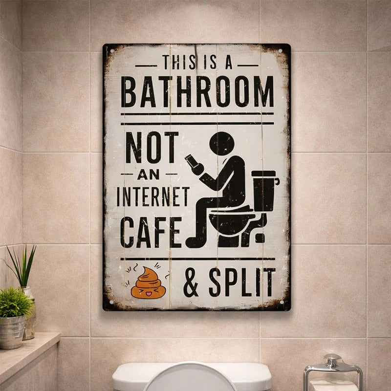 BathroomCafé – Funny Metal Sign