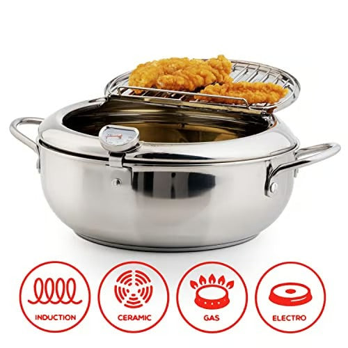 FryMaster – Stainless Steel Deep Fry Pot with Thermometer