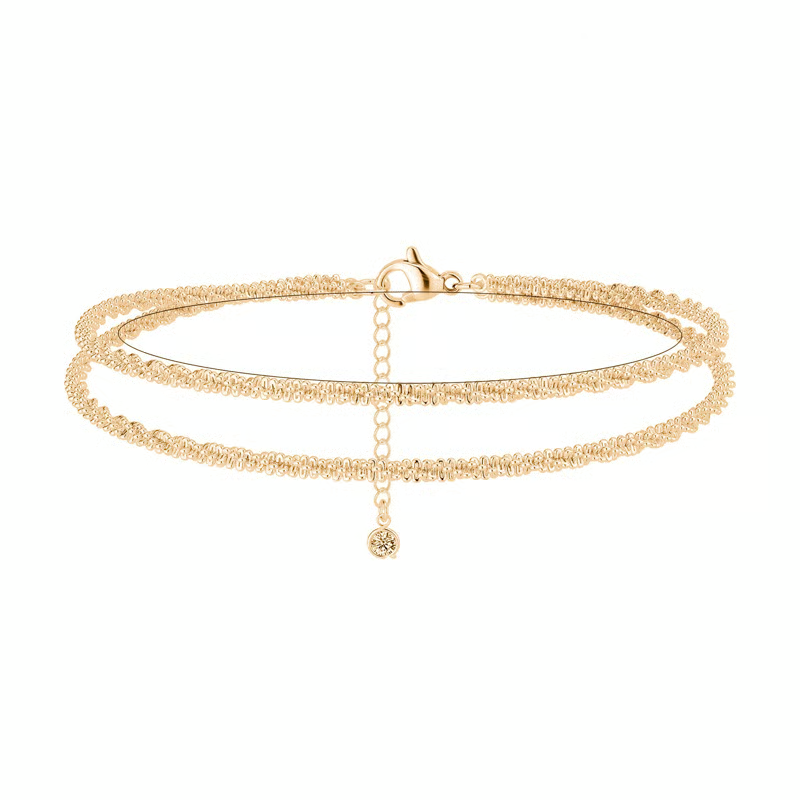 ShineStride – 14K Gold & Sterling Anklet Charm