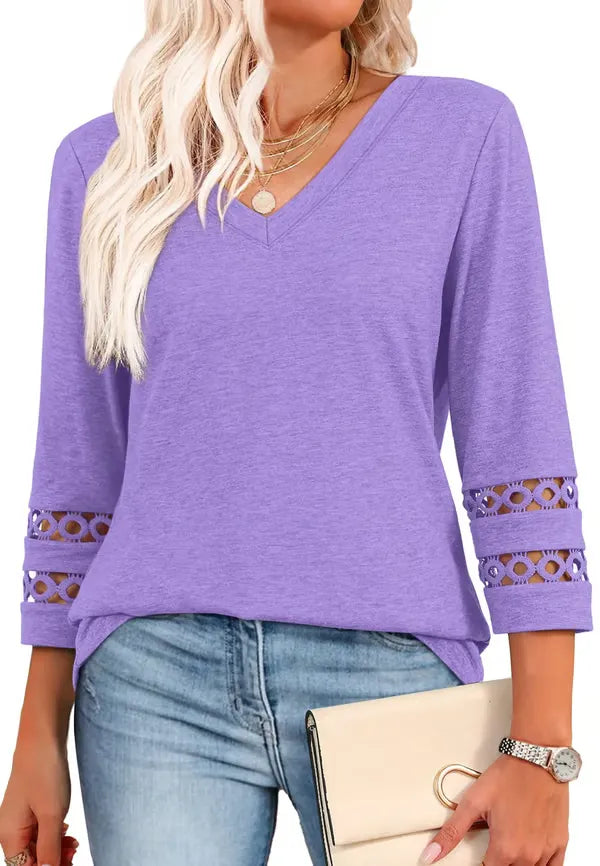 LuxeCurve | Flattering V-Neck T-Shirts