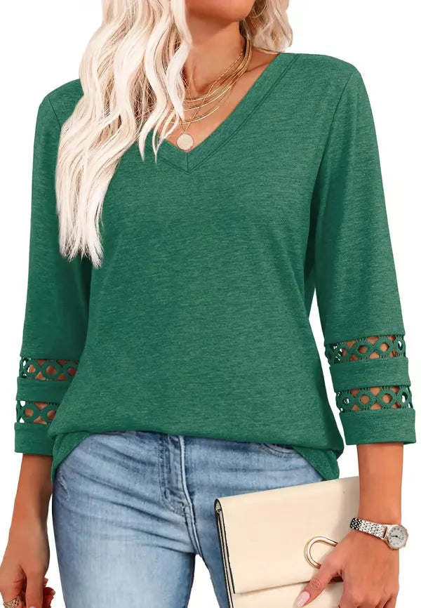 LuxeCurve | Flattering V-Neck T-Shirts