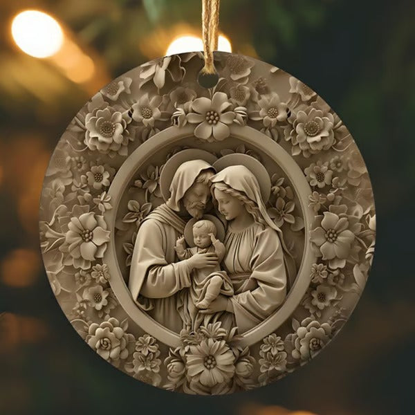 GloriaNativity – Holy Family 3D Christmas Ornament