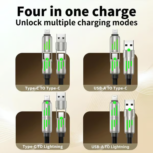 ChargeMax - 4 in 1 USB Cable with 240W Fast Charging