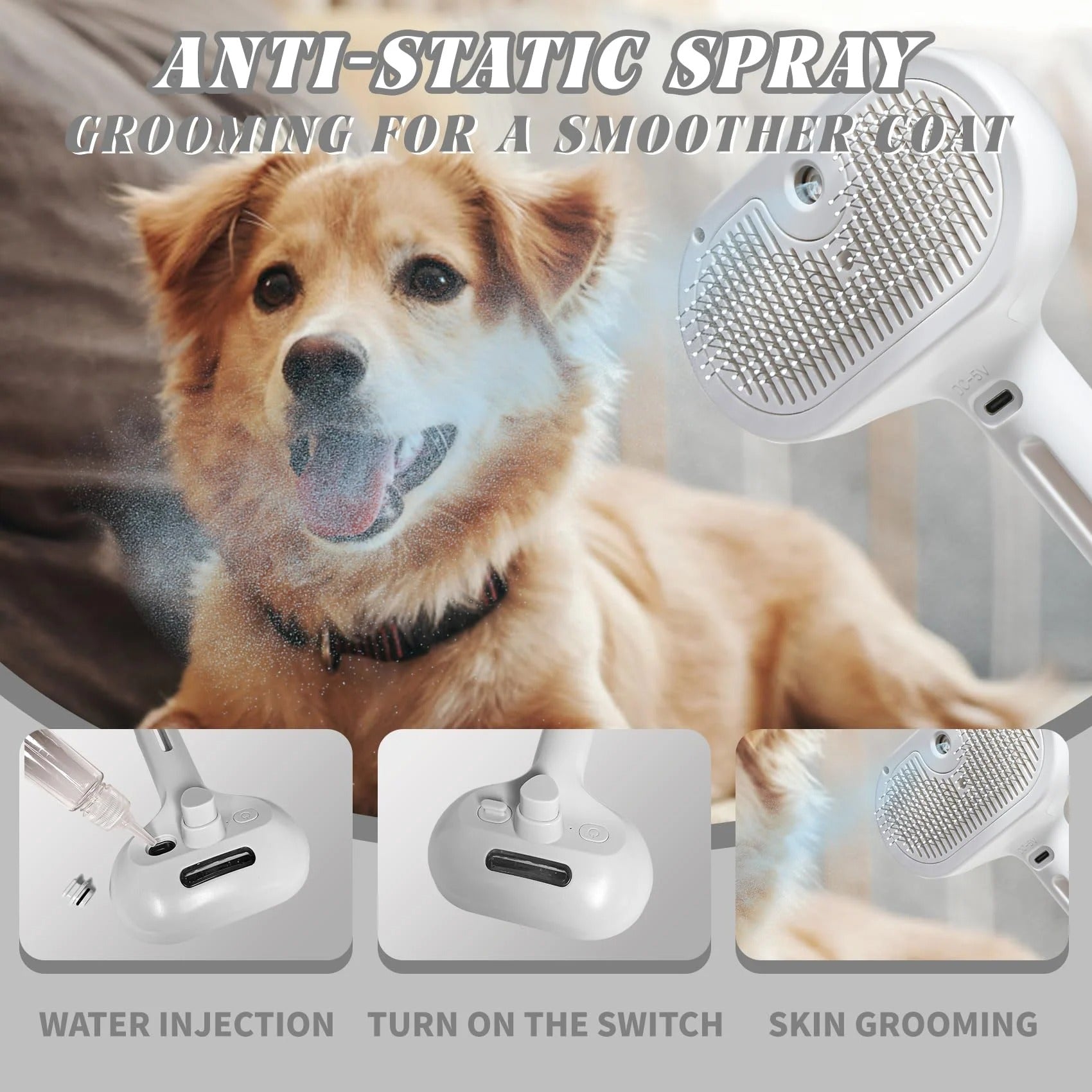 PurrMist – Self Cleaning Spray Brush for Cats