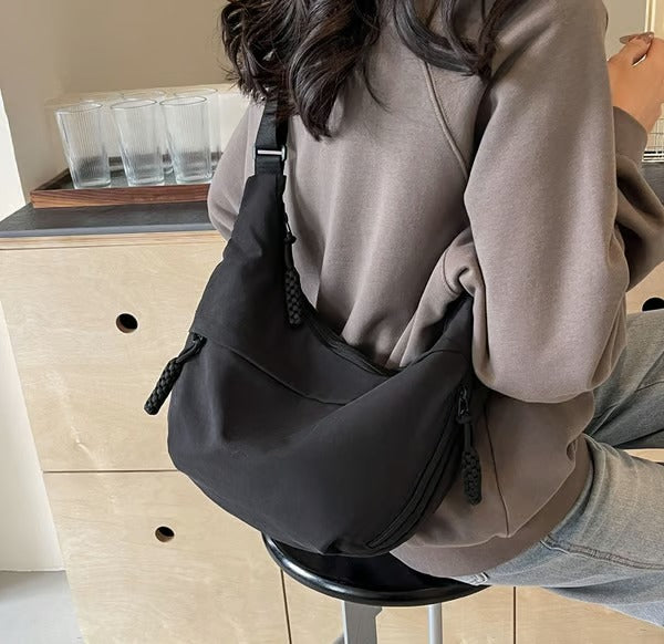 UrbanEase – Nylon Crossbody Hobo Bag