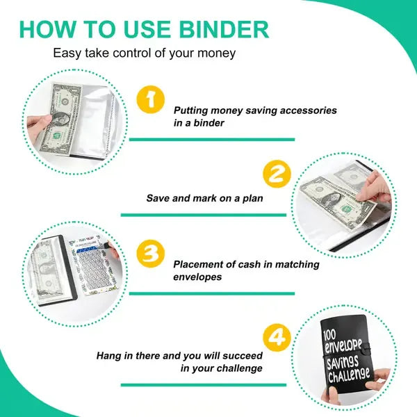 SaveTrack – 100-Day Money Saving Envelope Book