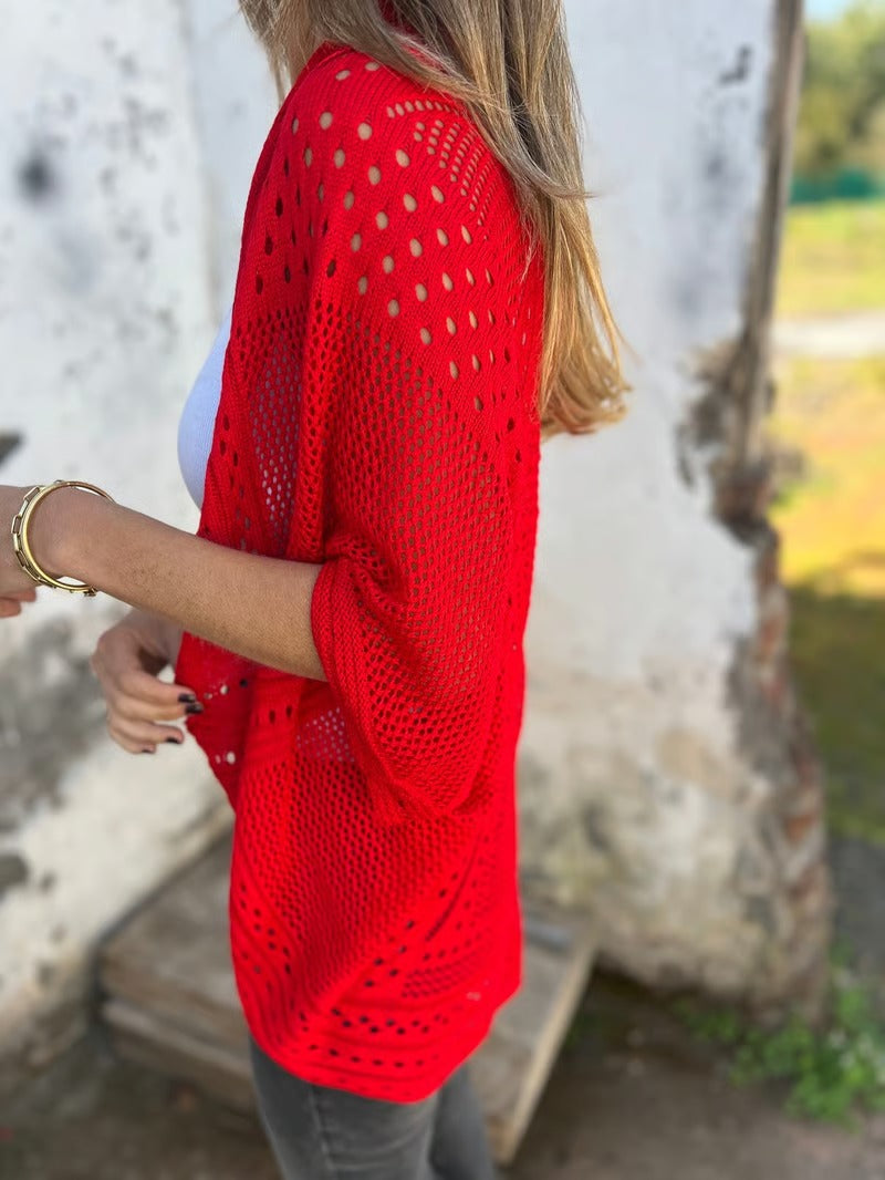BreezeLoom – Lightweight Hollow Knit Cardigan