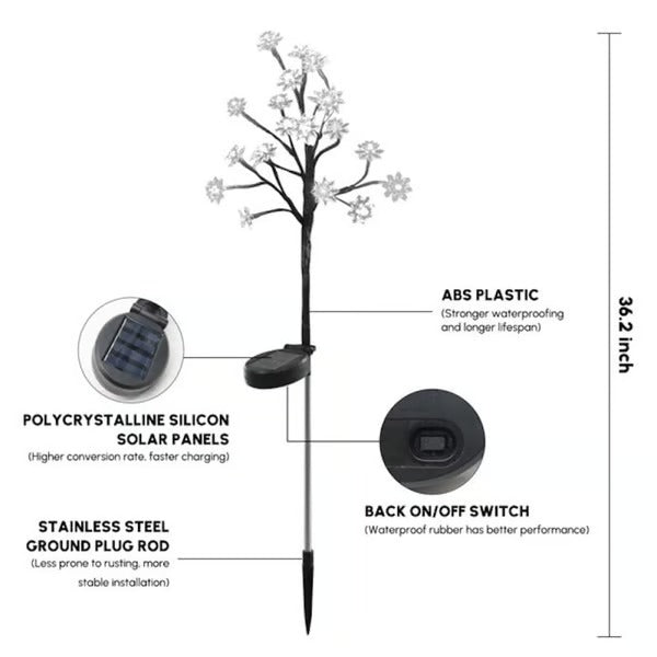 BlossomGlow – Solar Cherry Blossom Garden Lights
