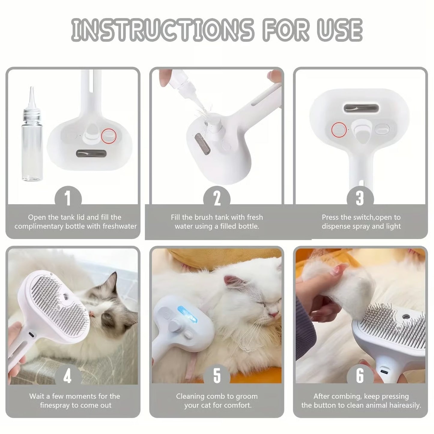 PurrMist – Self Cleaning Spray Brush for Cats
