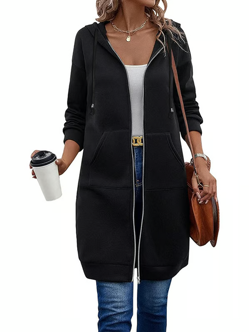 CozyZip – Casual Polyester Hoodie for Women