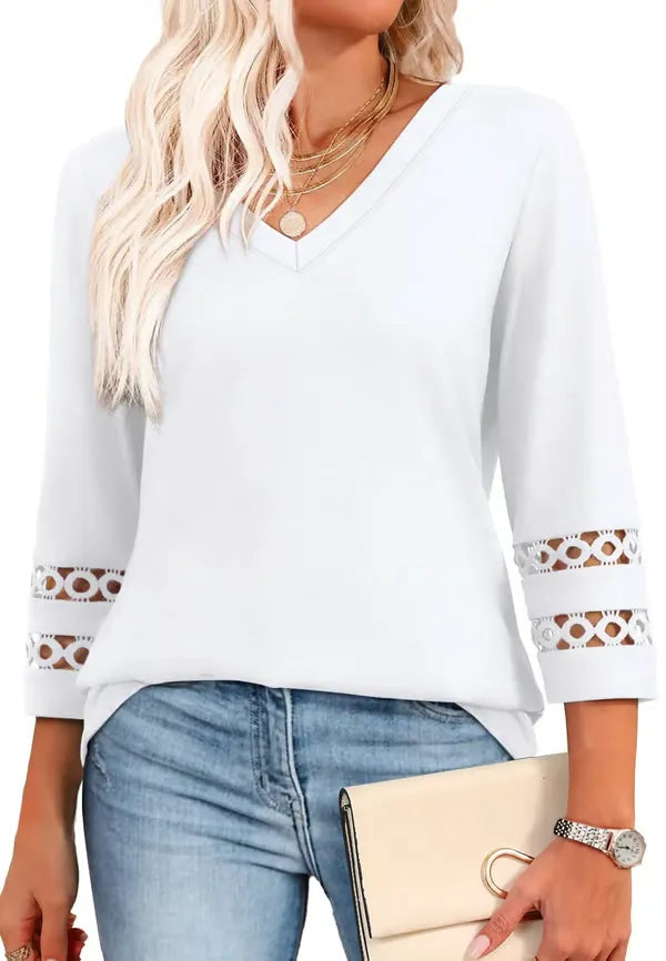 LuxeCurve | Flattering V-Neck T-Shirts