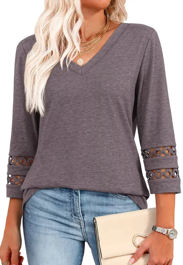 LuxeCurve | Flattering V-Neck T-Shirts