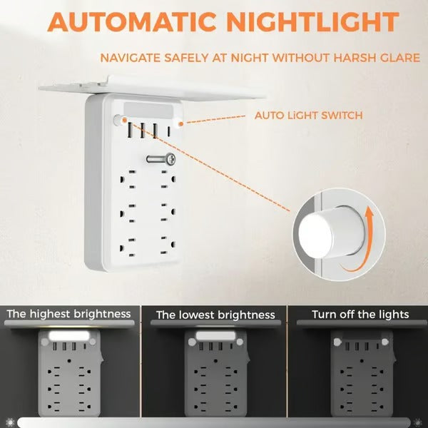 PowerShelf – Wall Outlet Extender with Night Use