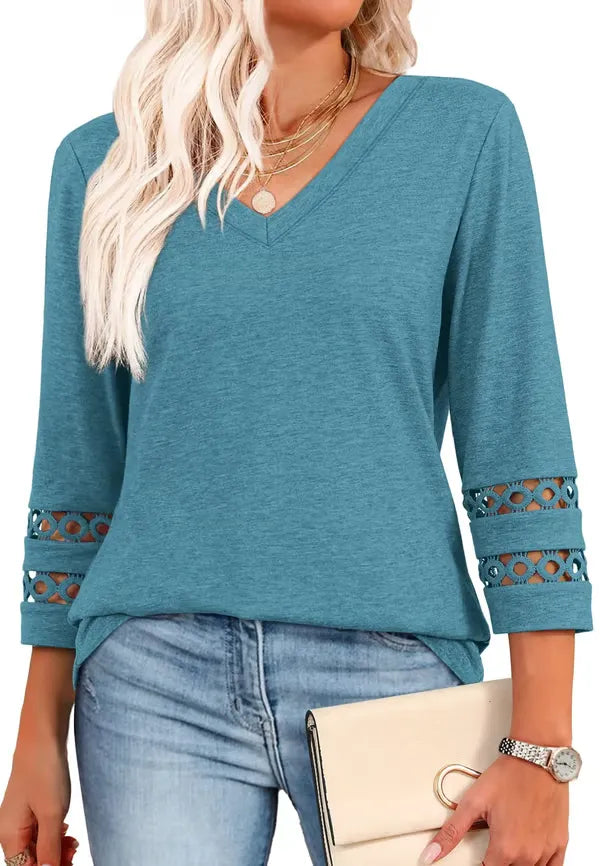 LuxeCurve | Flattering V-Neck T-Shirts