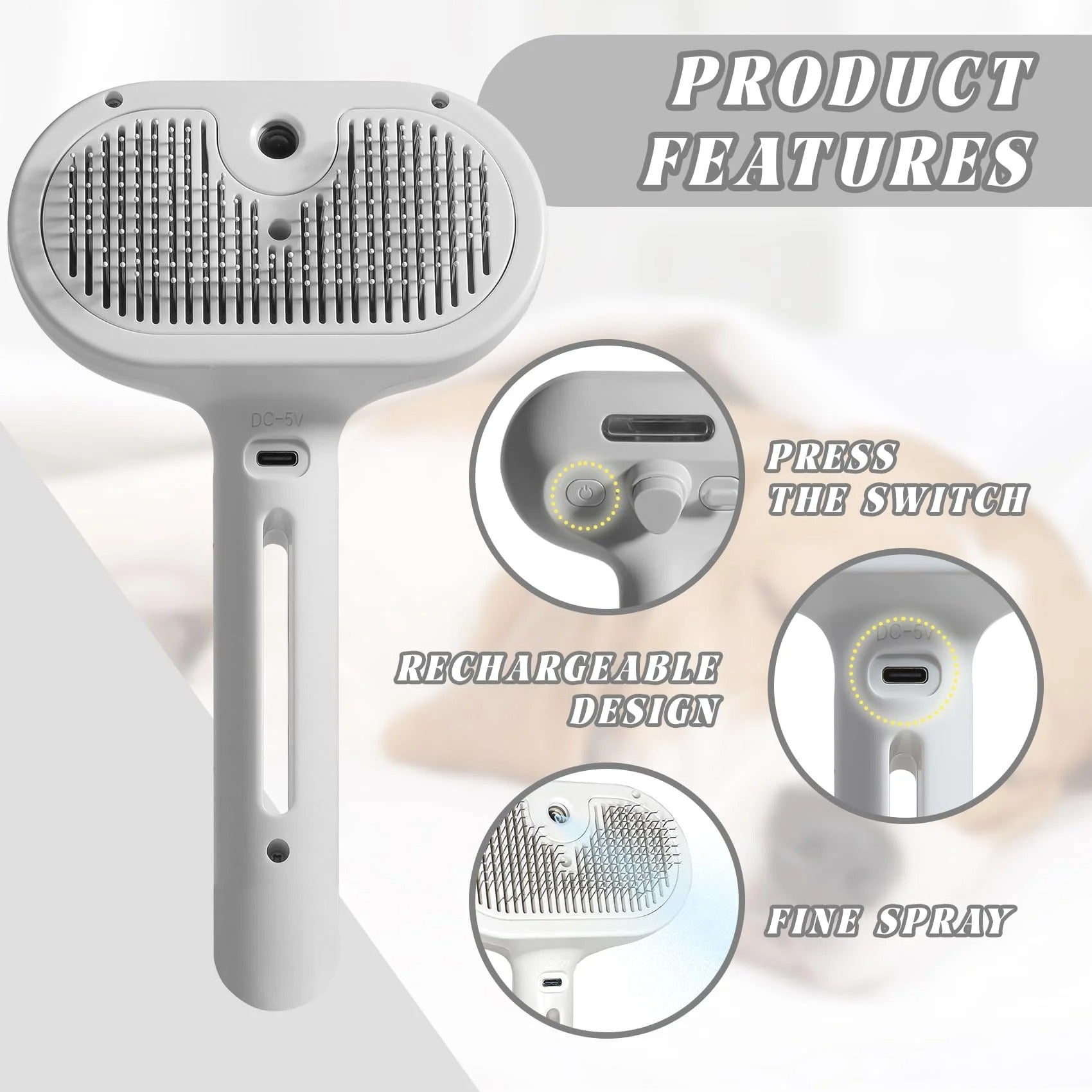 PurrMist – Self Cleaning Spray Brush for Cats