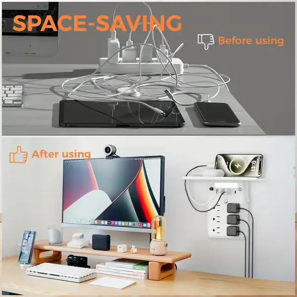 PowerShelf – Wall Outlet Extender with Night Use