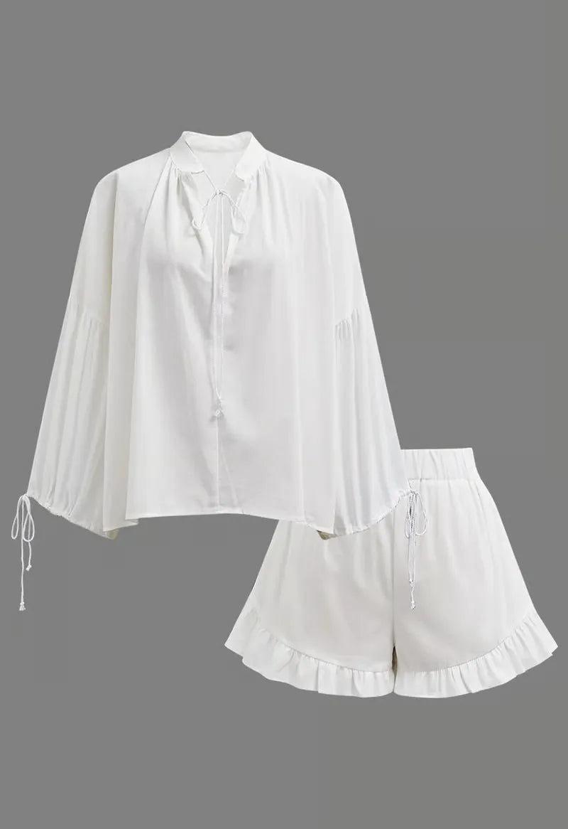BreezyBloom – Lantern Sleeve Lounge Set