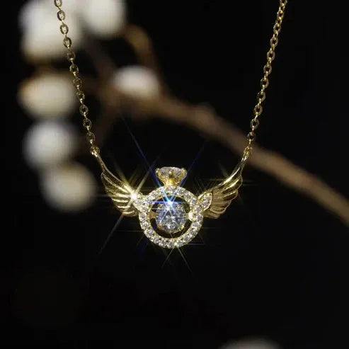 CelestiCharm – Elegant Angel Necklace