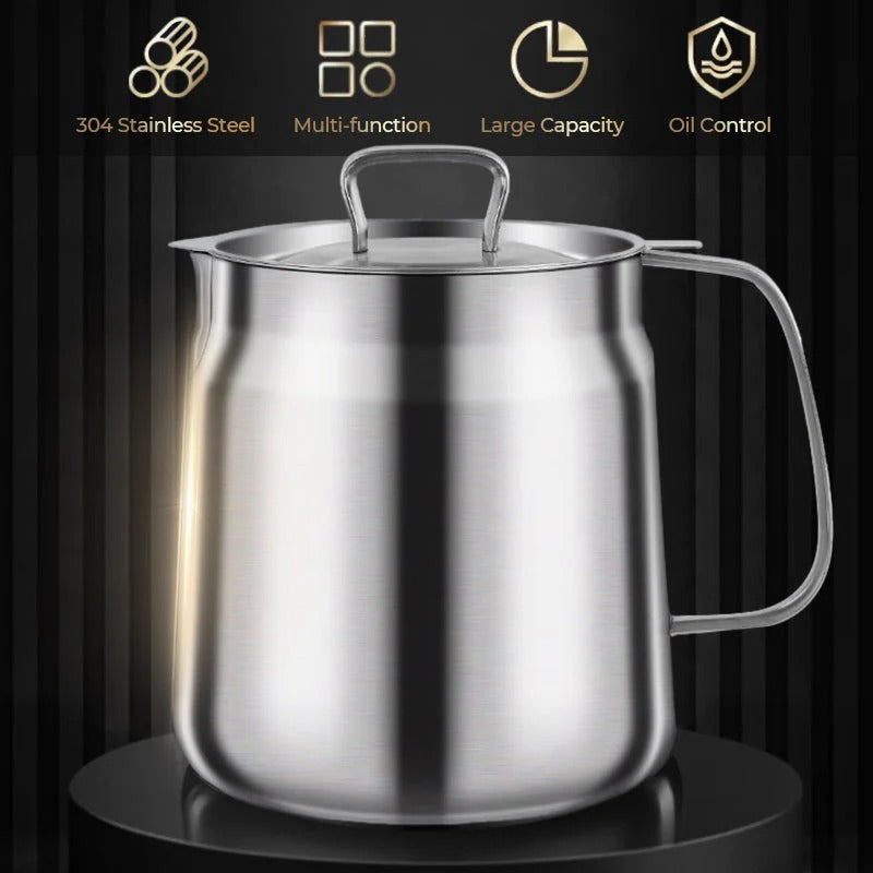 OilGuard – Large Capacity Stainless Steel Container