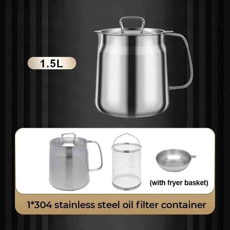 OilGuard – Large Capacity Stainless Steel Container