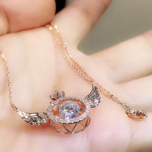 CelestiCharm – Elegant Angel Necklace
