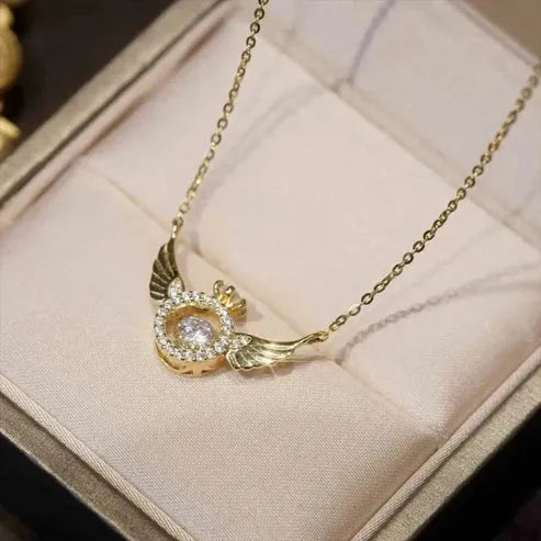 CelestiCharm – Elegant Angel Necklace