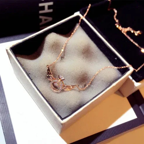 CelestiCharm – Elegant Angel Necklace