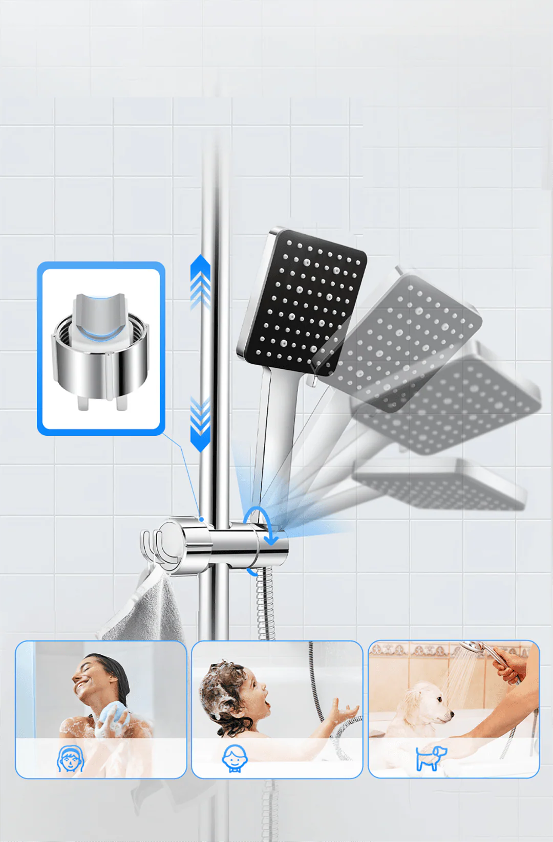 AquaGrip – No Drill Handheld Shower Holder