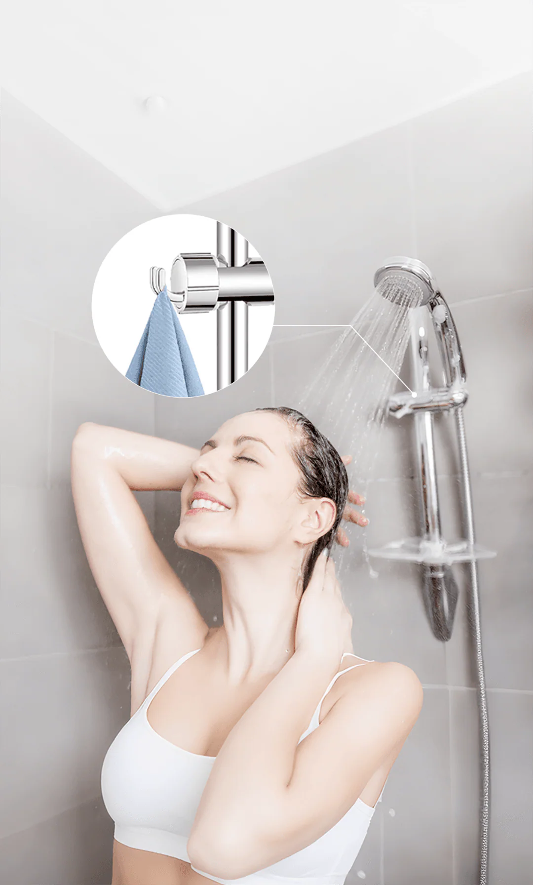AquaGrip – No Drill Handheld Shower Holder