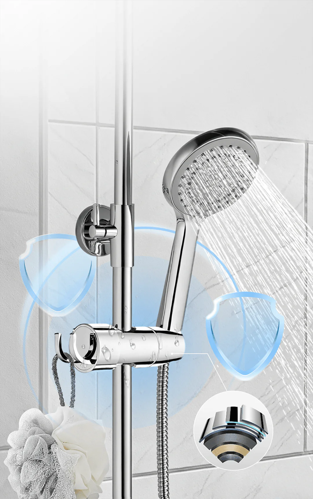 AquaGrip – No Drill Handheld Shower Holder