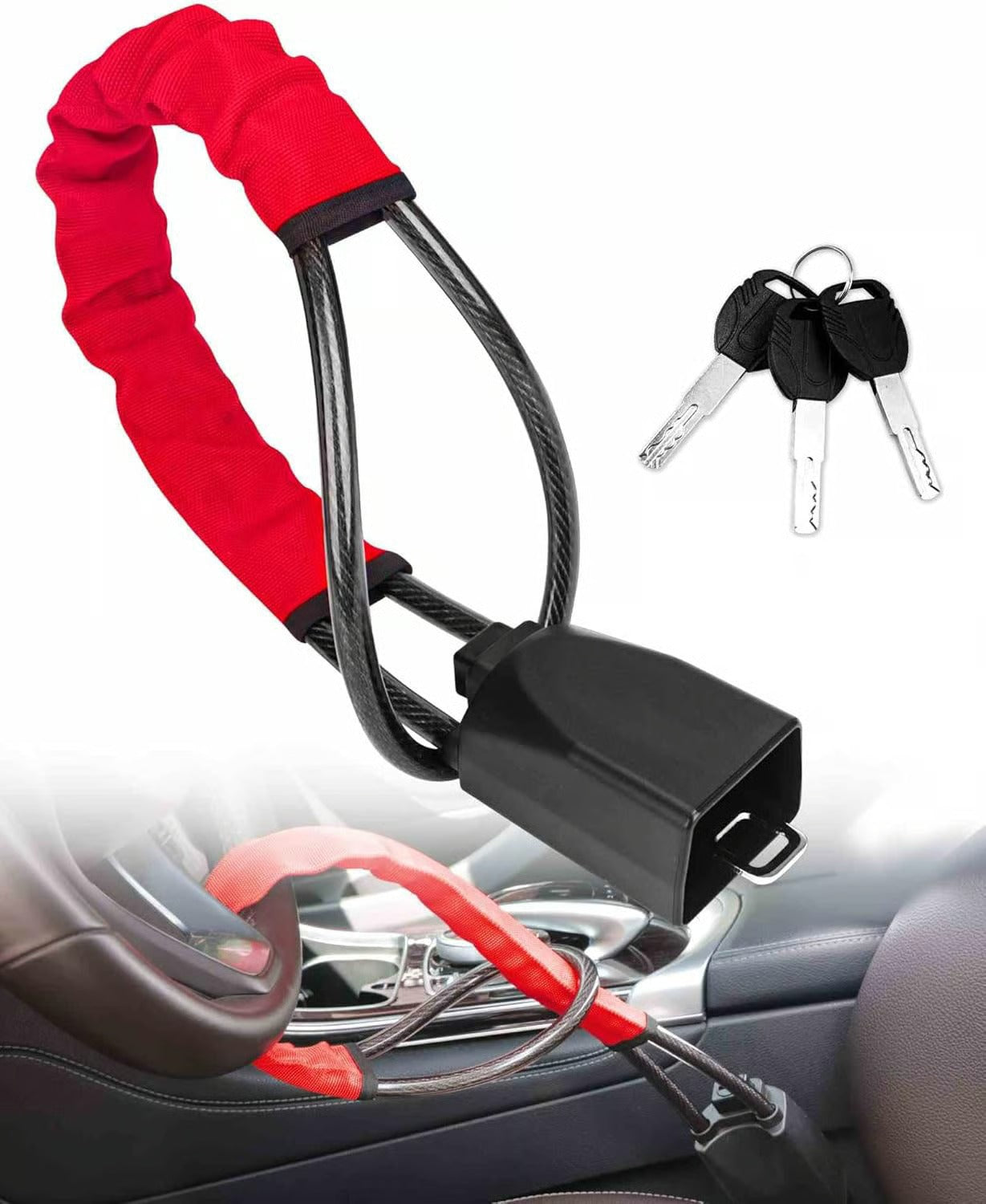 DriveDefender | Seat Belt + Steering Wheel Car Lock System