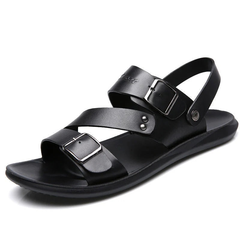 CoastStride – Luxe Leather Beach Sandals